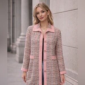 Doncaster pink tweed coat